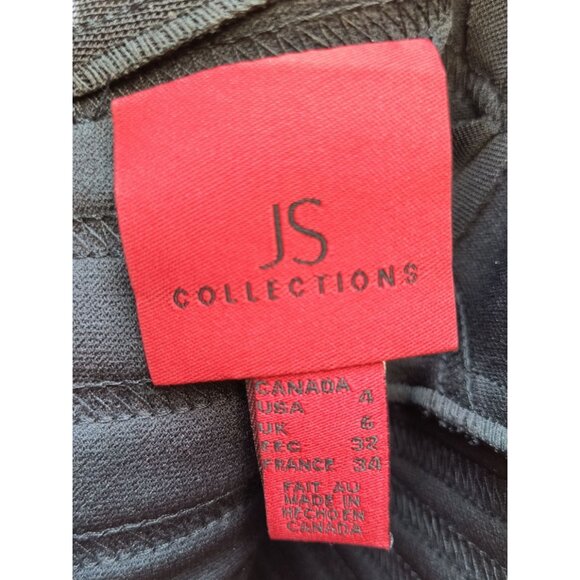 Black Mesh Long Sleeve Top Size 4 With Pleated Body & Back Zipper JS Collection - Picture 3 of 6